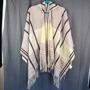 Plaid Hooded Poncho with Fringe Simply Noelle
